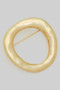 Hammered Brass Circle Brooch Pin