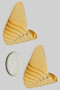 Folded Ridged Brass Triangular Drop Earrings