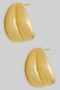 Chubby Slit Brass Hoop Earrings