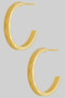 14K Gold Dipped Textured Three Quarter Inch Hoops