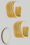 Wavy Stacked Bar Brass Hoop Earrings
