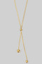 18K Gold Dipped Bolo Style Necklace With Ball Pendants