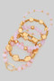 Five Piece Glass Ccb Acrylic Stretch Bracelet