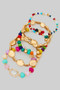 Five Piece Glass Ccb Acrylic Stretch Bracelet