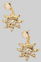 Spiral Post With Textured Sun Charm