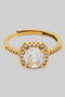 Adjustable Cz Round Stone Ring With Square Pave Halo