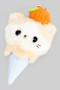 Plush Cat Ice Cream Cone Keychain With Hidden Pen