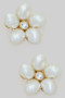 Fwp Pearl Flower Post Earrings With Cz Bud