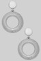 Round Post Earrings With Dangling Textured Hoop