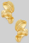 Textured Brass Leaf Drop Earrings