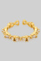 Bow Link Brass Ring With Cz Stones