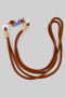 Brown Corded Lanyard With Dachshund Phone Clip Holder