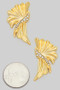 Fanned Out Drop Earrings With Cz Pave