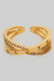 Criss Cross Cz Pave Brass Ring