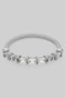 Alternating Dainty Baguette And Round Cz Band Ring