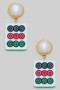 Pearl Plastic Dots Mahjong Post Earrings