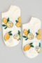 Lemon Print No Show Ankle Socks