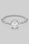 Elegant Oval Cz Stone With Pave Ring