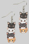 Adorable Cat Stack Drop Earrings