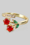 Lavish Cherry Twist Ring With Cz Pave
