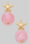 Marble Bead Sea Life Post Earrings
