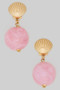 Marble Bead Gold Dipped Sea Life Post Earrings
