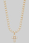 Pearl Cross Pendant Necklace - #FN5120