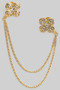 Two Piece Cz Pave Flower Pin Brooch Pins