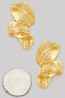 Textured Brass Leaf Drop Earrings
