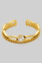 Textured Circle Link Wave Cut Out Cz Ring