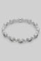 Alternating Cz And Bead Brass Ring