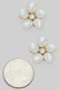 Fwp Pearl Flower Post Earrings With Cz Bud