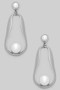 Round Pearl Post Earrings With Dangling Hoop And Pearl
