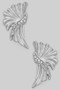 Fanned Out Drop Earrings With Cz Pave