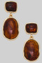 18K Gold Dipped Tortoise Resin Tiered Drop Earrings
