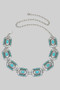 Stone Studded Rectangle Concho Chain Belt