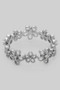 Textured Daisy Cutout Link Ring With Cz