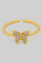 Delicate Cz Pave Butterfly Ring