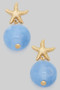 Marble Bead Sea Life Post Earrings