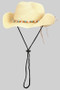 Woven Paper Hat With Starfish Accent And Chin Strap