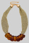 Mesh Fabric Necklace With Stone Bib