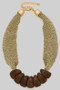 Mesh Fabric Necklace With Stone Bib
