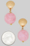Marble Bead Gold Dipped Sea Life Post Earrings