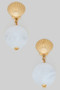 Marble Bead Gold Dipped Sea Life Post Earrings