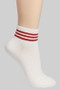 Triple Stripe Ribbed Ankle Socks