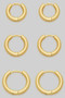 Stainless Steel Three Pair Mini Hoop Set