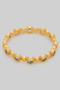 Alternating Cz And Bead Brass Ring