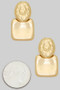 Hammered And Smooth Geo Post Drop Earrings