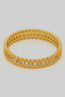 Textured Cz Pave Stacked Brass Ring