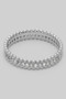 Textured Cz Pave Stacked Brass Ring